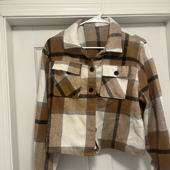 Jackets & Blazers - Plaid Cropped Jacket